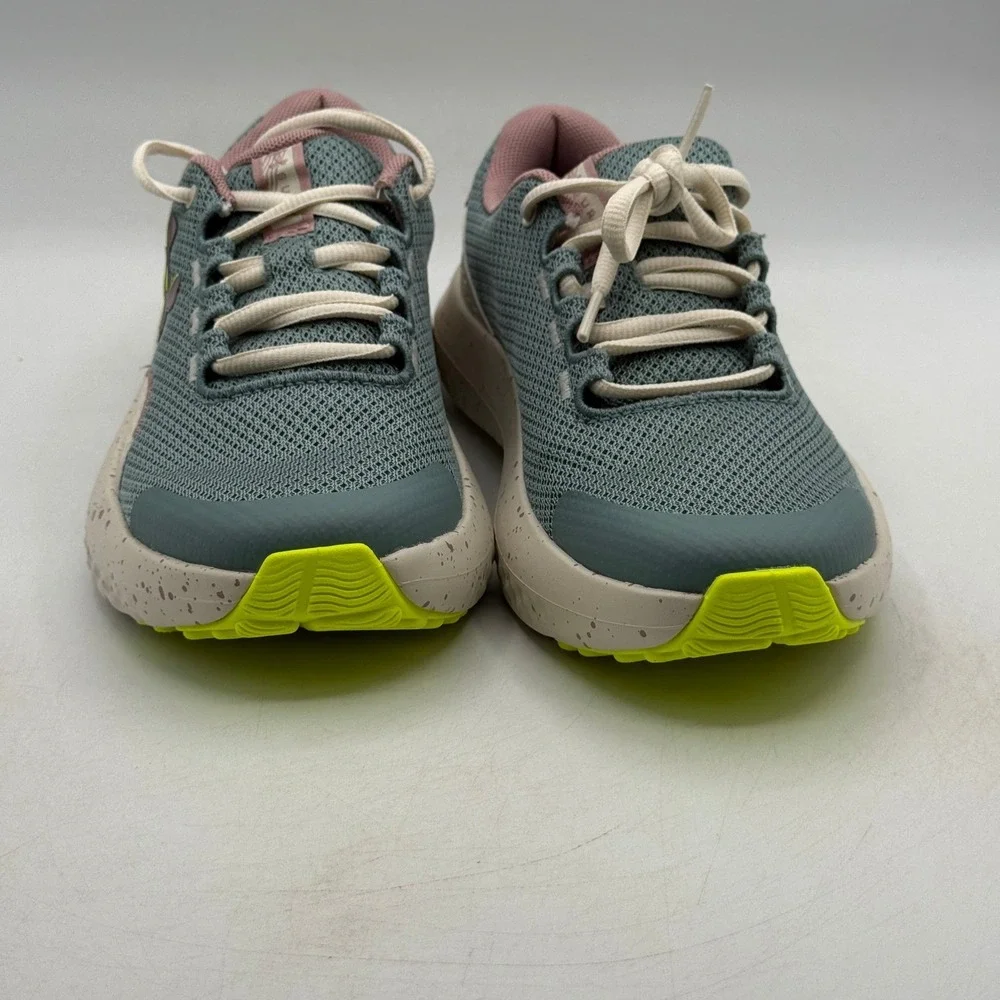 Under Armour UA GGS Surge 4 Shoes Girls Size 4Y Green Brown Running 3027108-323